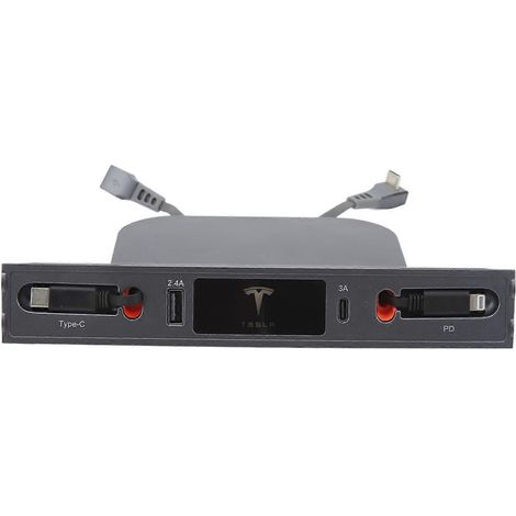 Station d'accueil hub USB avec câble rétractable, 4 ports, hub USB de remplacement à charge rapide pour Tesla Model O