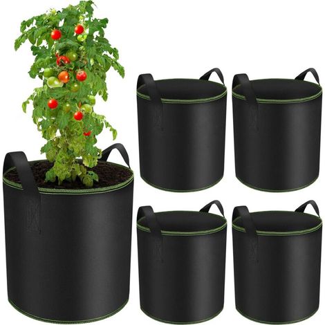 sacchi per piantagione da 40 litri, sacchi per piantagione di patate, sacchi per piante di pomodoro con manici, sacchi per coltivazione in tessuto non tessuto, vasi per piante, fiori, fragole