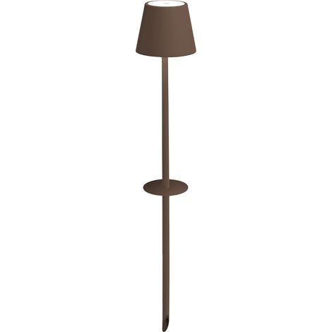 Ai Lati Poldina Lampe LED avec piquet couleur Corten, lampe portable rechargeable à batterie avec commande tactile et gradation réglable