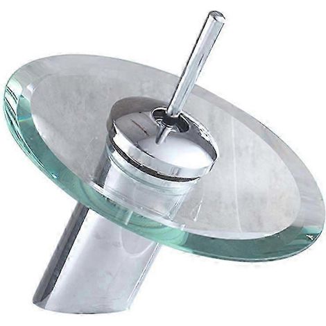 Robinet de lavabo de style cascade, plaqué électrolytique, avec mélange d'eau chaude et froide, robinet de baignoire cascade avec bec en acier inoxydable, excellente qualité. (1/5)