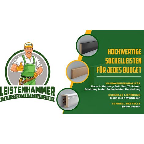 Endkappe (rechts) für MDF-Sockelleisten 58x18 mm - weiß passend zur 718.5831 (1/2)