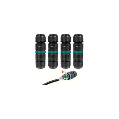 4er-Pack wasserdichte 3-Draht-Steckverbinder, wasserdichte Drahtverbinder, elektrische Anschlussdose, IP68 wasserdichte elektrische Armatur, Kabelschlauchverbindung für Erdkabel im Außenbereich (1/5)