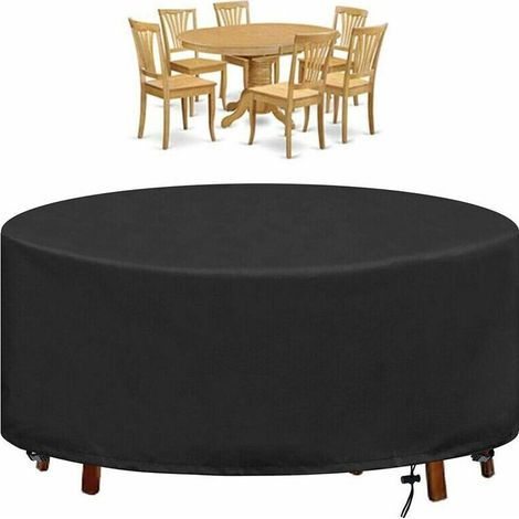 Housse pour Table de Jardin Bache Table de Jardin Ronde Imperméable Anti-UV Oxford Robuste Housse de Protection Jardin Ø190X80CM (1/5)