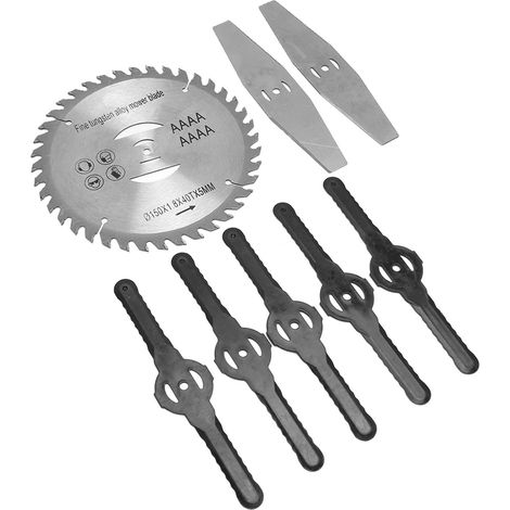 Rasenmähermesserkopf, 150 mm, Aluminiumklingen, 6-Zoll-Rundklingen, 5 schwarze Kunststoffklingen, Rasenmähermesserkopf für Lithium-Rasenmäher (1/5)