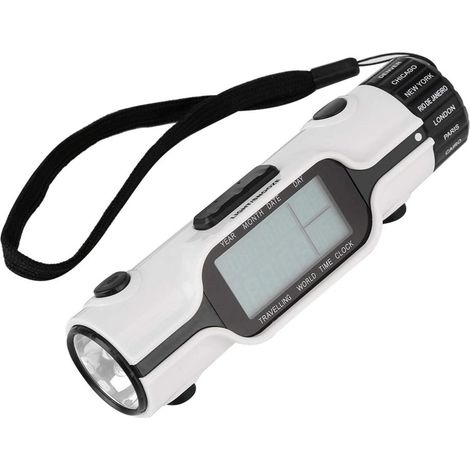 Réveil Torche - Horloge Mondiale 18 Fuseaux - Thermomètre Extérieur LCD - Réveil de Voyage Portable - 1 Pièce (1/5)