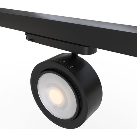 Proyector LED Circular Para Carril Trifásico 35W - ZOOM 15º- 45º - Blanco Neutro - Negro