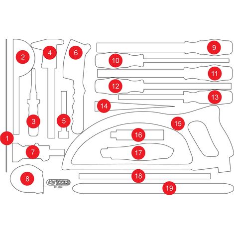 KS Tools Leere Schaumstoffeinlage zu 811.0028 (1/2)