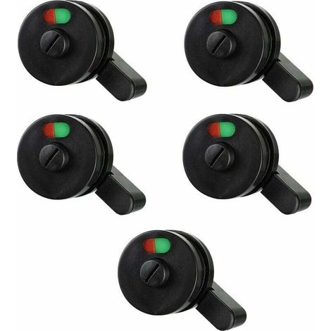 Cloison Indiquant La Serrure De Porte Indicateur De Confidentialité Serrure De Porte De Toilette pour Salle De Bain Toilettes Toilettes Publiques Porte De SéParation, 5Pcs Noir - (1/5)