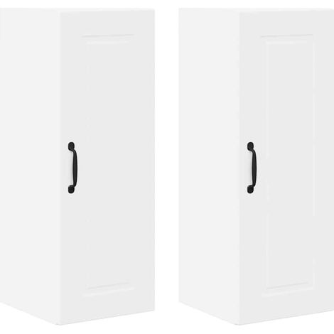 Meuble mural de cuisine,Armoire de cuisine avec porte 2 pcs Blanc 30 x 31 x 80 cm CFW14383 (1/5)