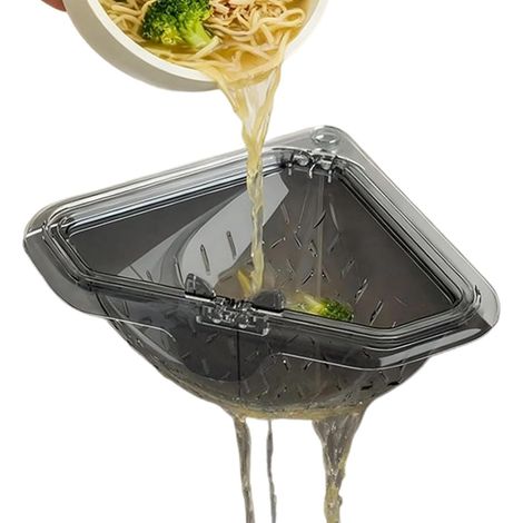 Passe-Vite D'évier d'angle 17 17 9,5cm Support De Rangement Triangulaire Magnétique pour Égouttoir Filtre pour Évier pour Fruits Légumes Cuisine, Déchets Alimentaires, Anti-Odeurs (1/5)