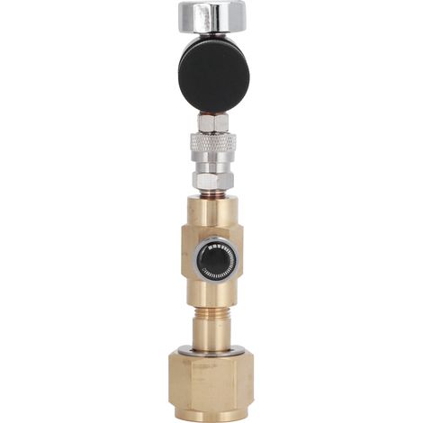 Adaptateur de remplissage de bouteille de CO2, connecteur en laiton CGA320 avec soupape de décharge, manomètre ASA 1500 PSI (1/5)