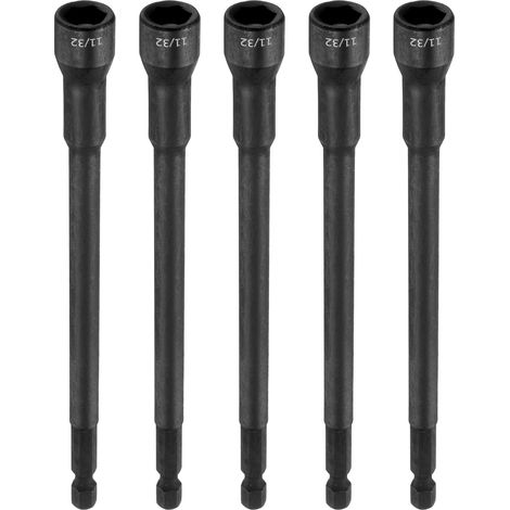 5Pcs Douille Visseuse A Choc 11/32" Douille 6 pans L 5,91"(150mm) (1/5)