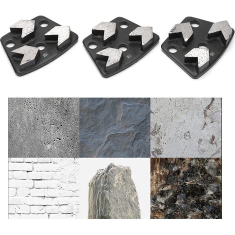 Diamantschleifblöcke, Schleifscheiben für Zementbeton, fächerförmig, 3-zahnig pfeilförmig, schwarz Nr. 16. (1/5)