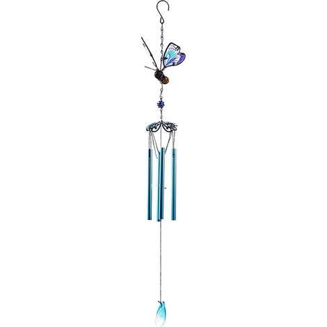 Clochettes À Vent - Décoration Extérieure En Métal Et Verre - Pour Jardin Terrasse Balcon - Lot De 1 (1/5)