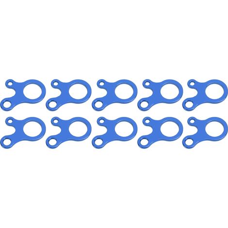 Tendeur de corde à 3 trous pour corde, ajusteur de tension de cordon pour tente, camping, randonnée, trekking, activités de plein air, bleu (1/5)