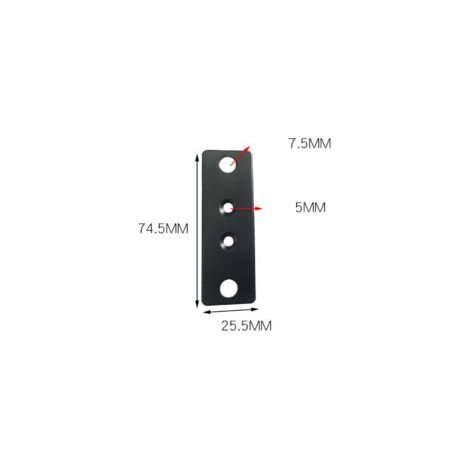 Piastre di assemblaggio piatte forate, connettori di riparazione - 2 pezzi 75x25 mm, staffe di fissaggio dritte in metallo piatto per il fissaggio e la riparazione di mobili (nero) - Crezuo