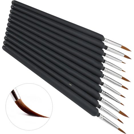 Pinceaux 11 pièces en poil de belette pour aquarelle, gouache et peinture à l'huile - Outils de dessin et fournitures artistiques (1/5)