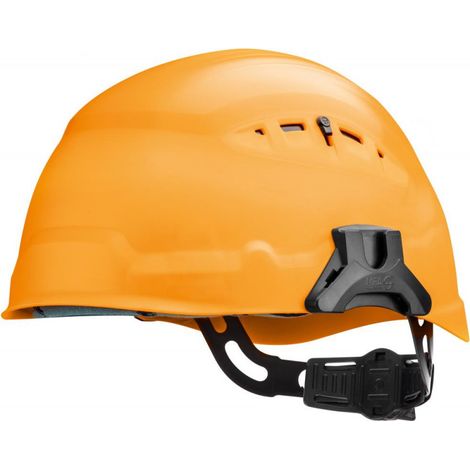 Casco di sicurezza incrociato. arancia