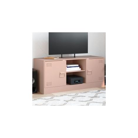 Meuble TV rose 99x39x44 acier (1/5)