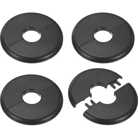 Plaque De Recouvrement - 4 Pièces - ABS Noir - Pour Tuyau 20mm - Auto-adhésif - Salle De Bain Et Cuisine (1/5)