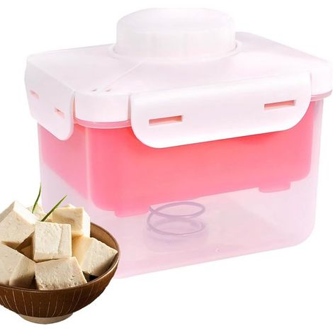 Prensa para tofu, perilla ajustable que elimina fácilmente el agua del tofu, apto para lavavajillas y libre de BPA, realza tus platos, rojo (1/5)