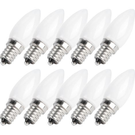 Lot de 10 ampoules LED E12 1,5 W blanc chaud pour lustre, plafonnier, applique murale, éclairage domestique, 110 V CA (1/5)