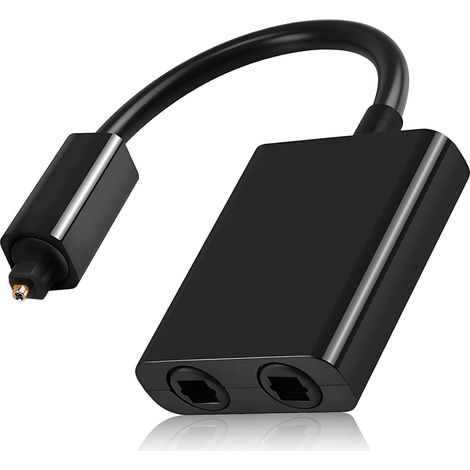 Répartiteur Cable Fibre Optique Audio 1 Entre 2 Sorties Toslink Diviseur Optique 0.25M Spdif Adaptateur de Câble pour Barre, TV, DVD, Amplificateur, Barre De Son (Noir) (1/5)