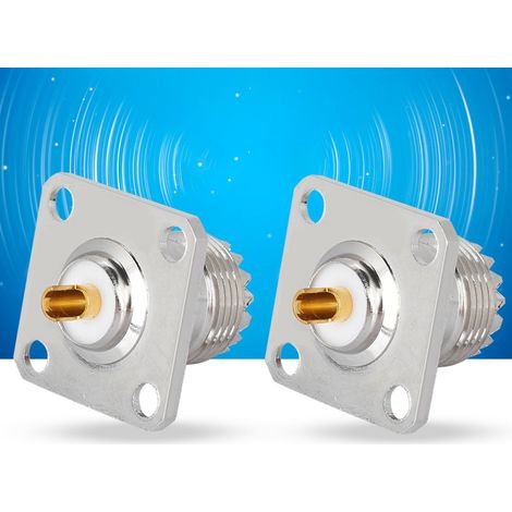 2PCS Connecteur RF Coaxial SO239 Femelle UHF à 4 Trous pour Panneau Châssis (1/5)