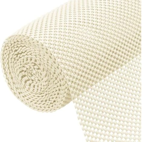 Tapis antidérapant multifonction 40x600 cm, sous-tapis PVC découpable antidérapant, tapis de sol imperméable pour maison, bureau, voiture, cuisine, salle de bain (Blanc)