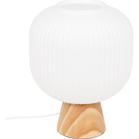 Lampe à Poser en Verre "Travis" 25cm Blanc (1/5)