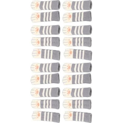 TMISHION Protecteurs de sol pour pieds de chaise 20 pièces patte de chat meubles jambe chaussettes Double épaissi tricot chaise (1/4)