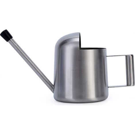 Arrosoir en acier inoxydable brossé épais, 300 ml (11 oz), bec long, mini pour jardin, maison et bonsaï. (1/5)