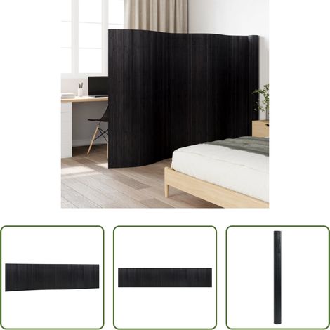 Raumteiler - Paravent Schwarz Breite 800 cm Höhe 165 cm Bambus (1/5)