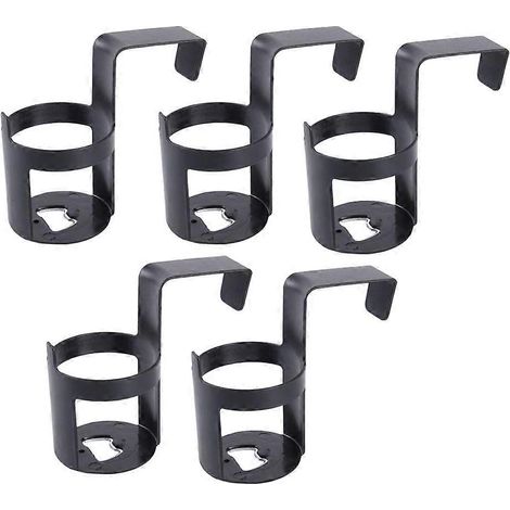 Lot de 5 porte-gobelets suspendus pour l'intérieur de voiture, en plastique, universels, pour bouteilles et gobelets.-Black (1/2)
