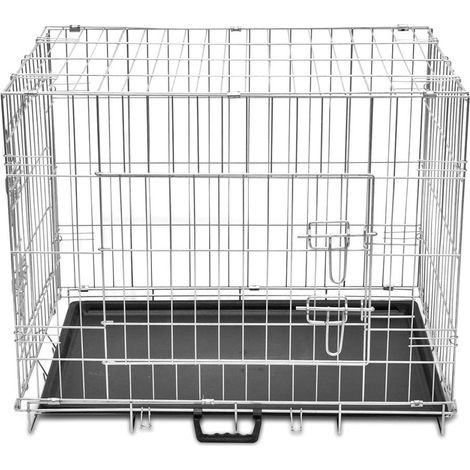 Jaula para perros plegable de metal acero galvanizado 76 x 55 x 61 cm 3702021