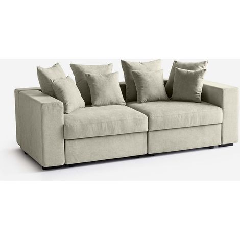 Divano modulare idrorepellente personalizzabile 2 posti Cortina E - Beige