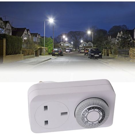 Minuteur mécanique - Timer électrique programmable 3200W, prisé pour voiture électrique et téléphone, 50Hz, jusqu'à 24h (1/5)
