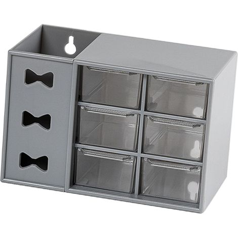 Lot de 6 tiroirs gris pour rangement stylos, étagère de bureau anti-poussière pour étudiants et professionnels (1/5)