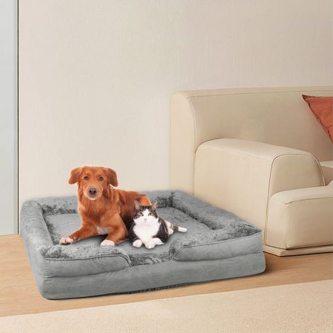 Hofuton Panier Chien Canapé Chien, Lit pour Chien Lavable, Anti-dérapant et Ultra Doux, Taille 160x200cm, Gris (1/5)