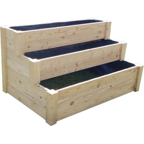Westmann Holz Hochbeet, Stufenbeet "Urban Gardening", natur, 120 x 76 x 64 cm (L x B x H) (1/5)