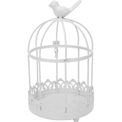 Bougeoir vintage en forme de cage à oiseaux, décoration rustique de ferme, porte ouvrante, support en fer pour table intérieure et extérieure, jardin, centre de table de mariage (1/5)