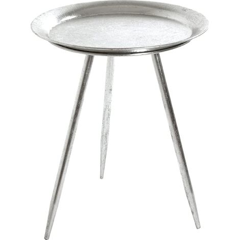 HAKU Möbel Tavolino argento, metallo - Dim. A 47 cm x Ø 38 cm, Stile Moderno (1/3)