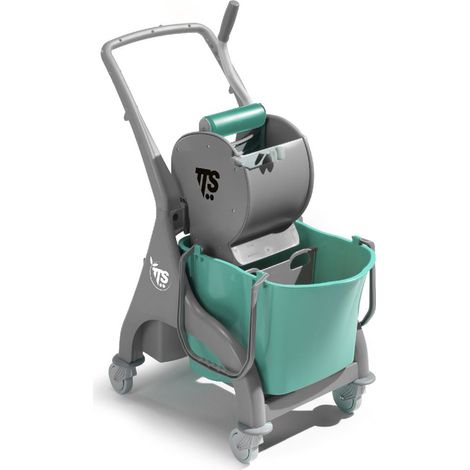 Carrello professionale per le pulizie Nick grigio 28 lt con strizzatore Dry e maniglia U