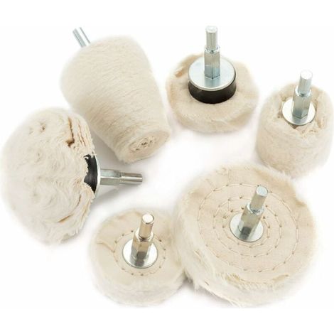 MINKUROW Juego De Cepillos De Accesorios De Pulido De 6 Piezas Disco De Pulido De Terciopelo De Algodón Cónico Almohadilla De Pulido De Cono Para Colector Aluminio Acero Inoxidable Cromo, Etc. (1/5)