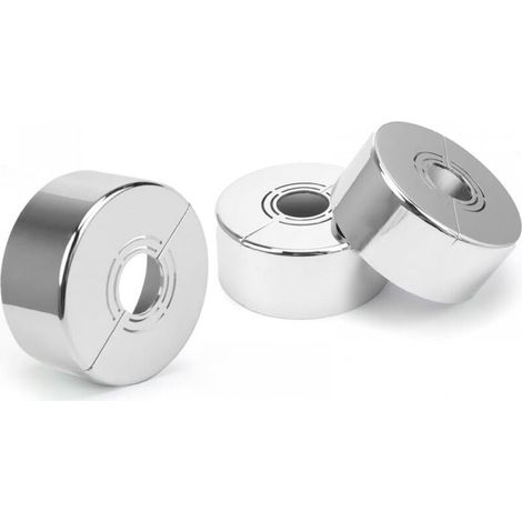 3 Pièces Rosace Robinet, Rosace Mitigeur Douche, 3 Tailles en 1, Cache Tuyau Radiateur Convient pour Diamètre de 20MM / 25MM / 33MM, Utilisé pour Décoration de Robinets (1/5)
