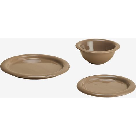 SKLUM 12-teiliges Geschirrset aus New Bone China Rylvane Moka Braun                                  