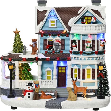 Scena animata a Led con animali  e albero di natale con luci e movimenti 26,5 cm (1/5)