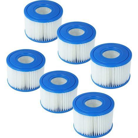 vhbw 6x Cartouche filtrante type S1 compatible avec Intex PureSpa 28403E spa, bain à remous - Filtre de rechange blanc / bleu