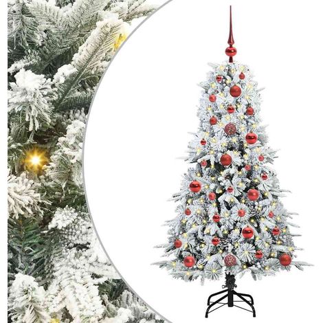 Sapin de Noël，Arbre de Noël Artificiel à Branches Articulées Vert 120 cm CFW30616 (1/5)