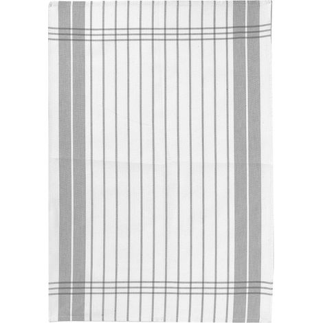 Torchon de Cuisine Absorbant 100% Coton à Petites Rayures - Gris 50 x 70 cm - PANGIVO (1/2)